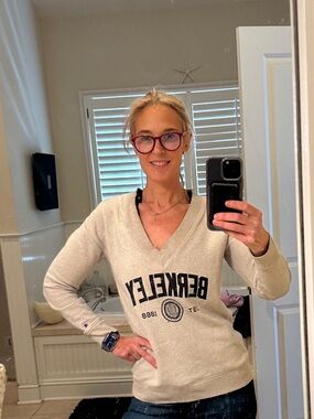 Champion V-Neck Sweatshirt Berkeley College University School Pride Original 90s